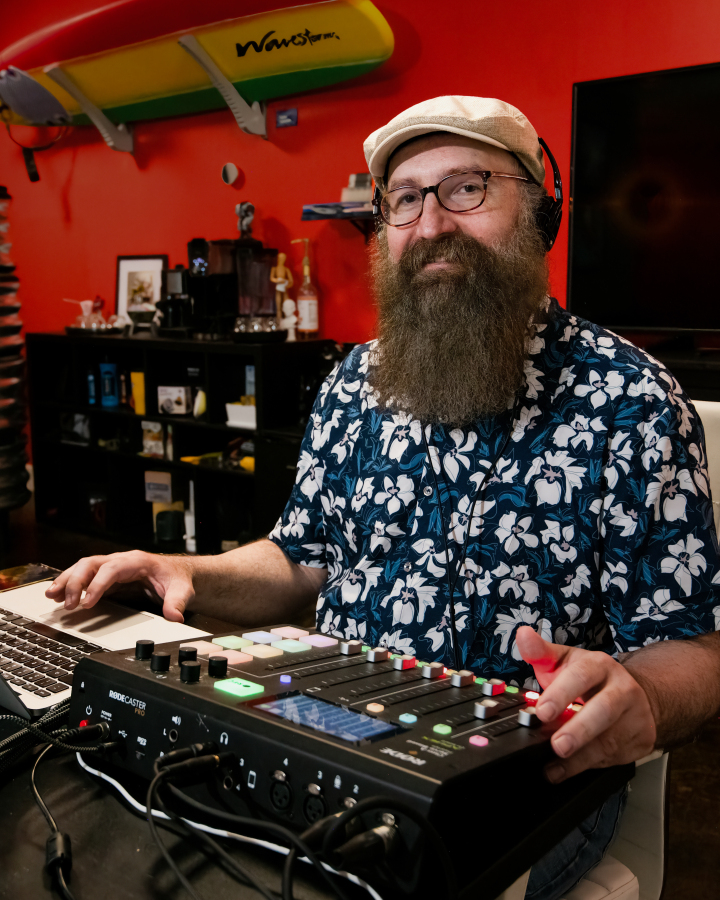 Jodey Smith producing a podcast
